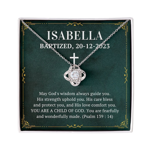 Personalized Baptism Necklace, Faith, Gift for Christian, Bible Verse, Religious Gift, Baptism Gift for Women, Confirmation, Adult Baptism