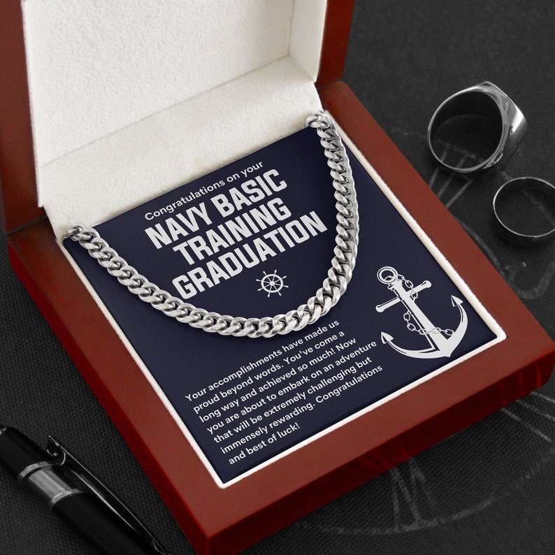 Navy Basic Training Graduation Necklace Congratulations Etsy