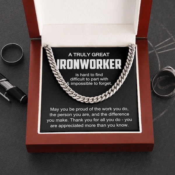 Ironworker Necklace, Gift for Ironworker, Thank You Ironworker, Appreciation Gift for Ironworker, Retirement Gift for Ironworker