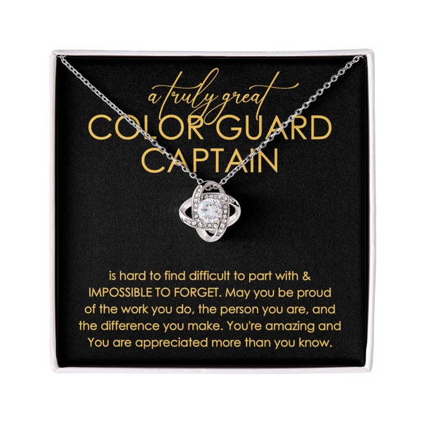 Color Guard Captain Necklace, Gift for Color Guard Captain, Thank You Color Guard Captain, Appreciation for Color Guard Captain