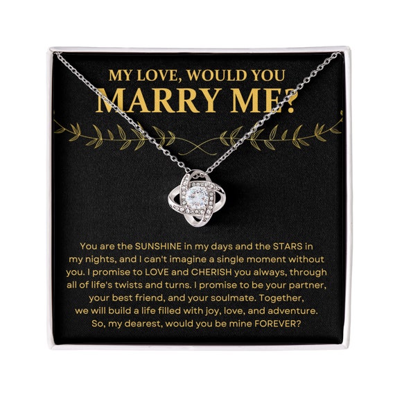 Will You Marry Me Necklace Gift for Future Wife Girlfriend Her Marriage Proposal Gift Wedding Proposal Idea Becoming Wife Jewelry Etsy