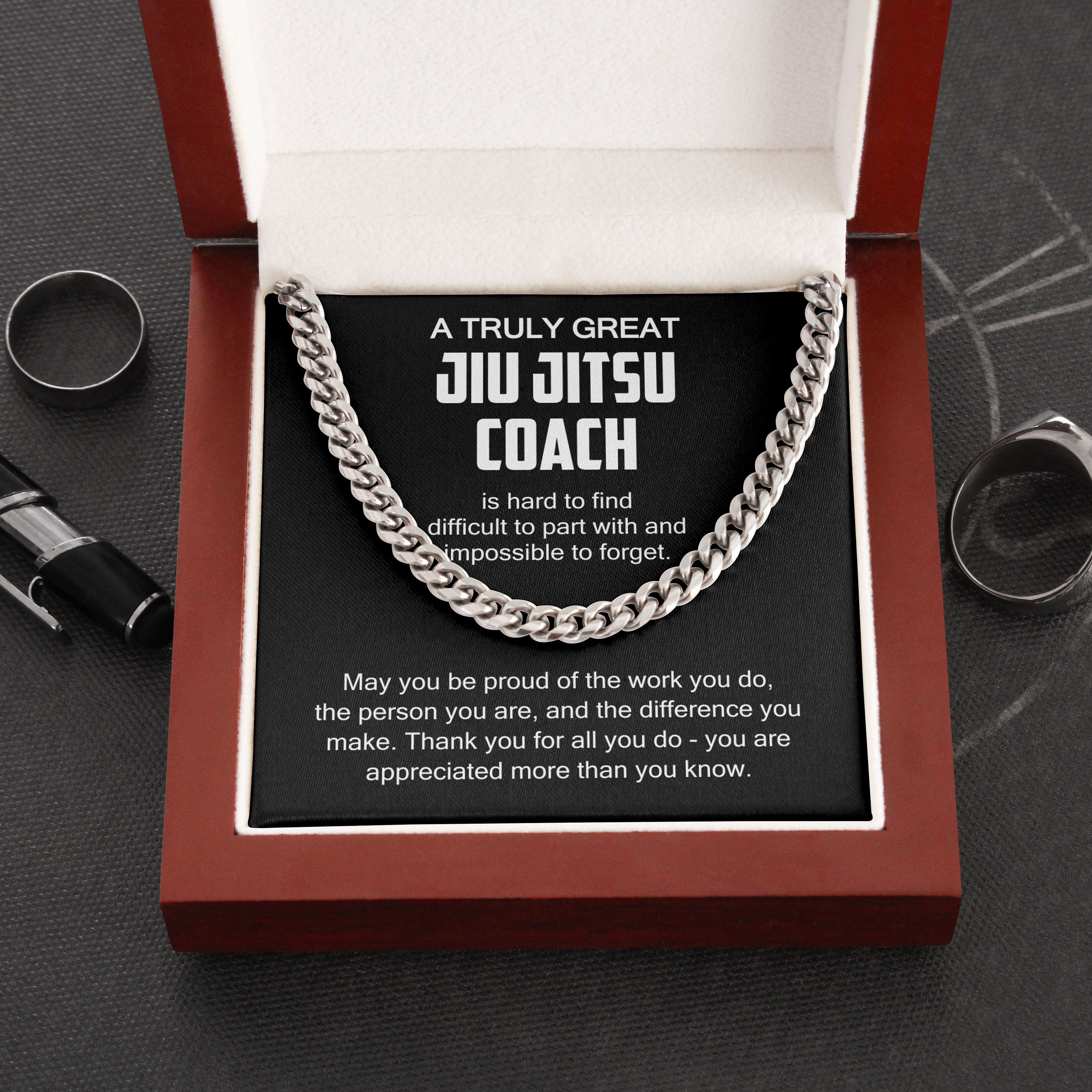 Jiu Jitsu Coach Necklace Gift for Jiu Jitsu Coach Thank You Jiu