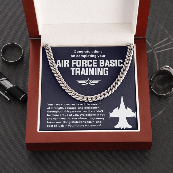 Air Force Basic Training Necklace, Gift for Son, Brother, Nephew Graduation, BMT Graduation, US Air Force Graduation, Deployment Gift