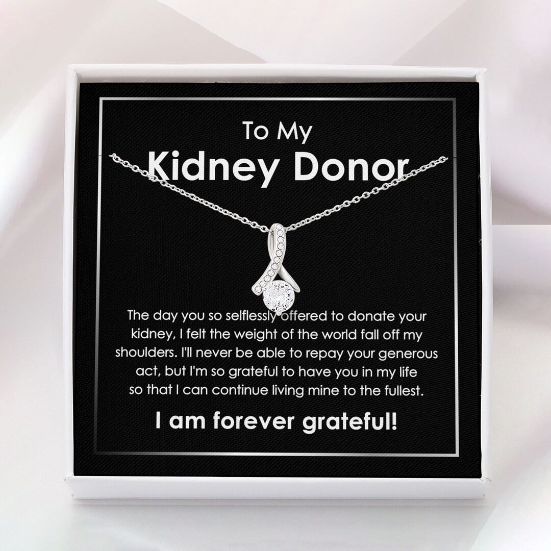 Kidney Donor Necklace Gift for Organ Donation Awareness, Transplant