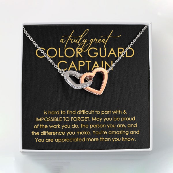 Color Guard Captain Necklace, Gift for Color Guard Captain, Thank You Color Guard Captain, Appreciation for Color Guard Captain