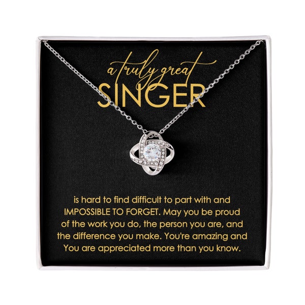 Singer Necklace, Gift for Singer, Thank You Singer, Appreciation for Singer, Retirement Gift for Singer, Musician, Music Lover Gift