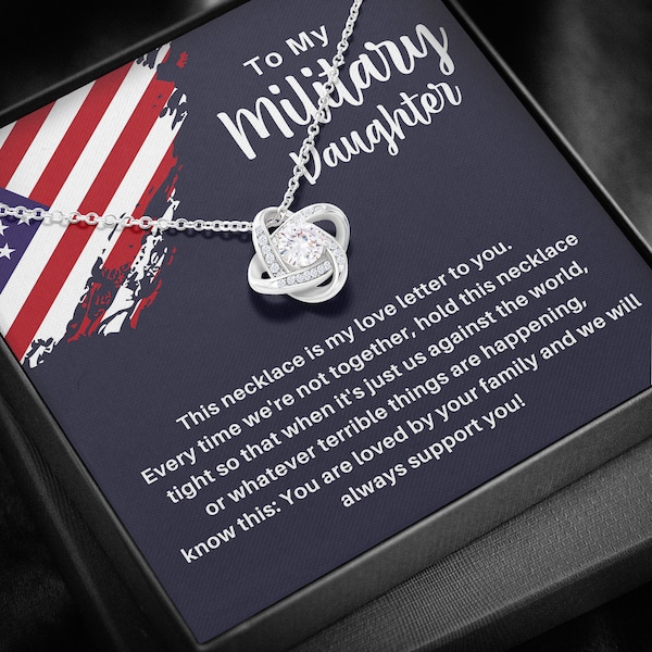 Military Parent Gift for Daughter, Deployment Gift for Daughter, Military Dad to Daughter Necklace, USMC Parents Jewelry for Daughter