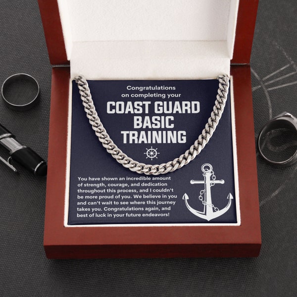 Coast Guard Basic Training Necklace, Gift for Son, Brother, Nephew Graduation, Military Graduation, Coast Guard Academy Graduation Gift