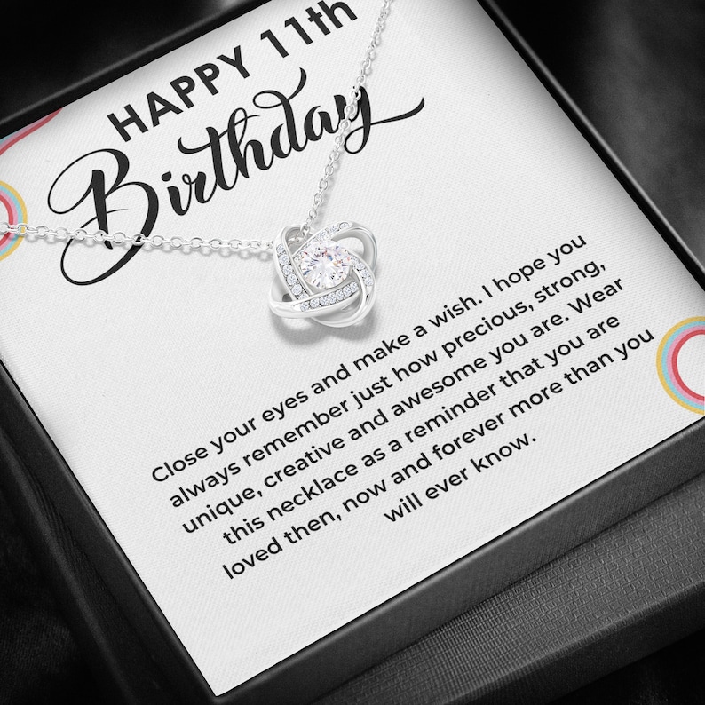 11th Birthday Girl Necklace, Birthday Gift for Daughter, Big Sister