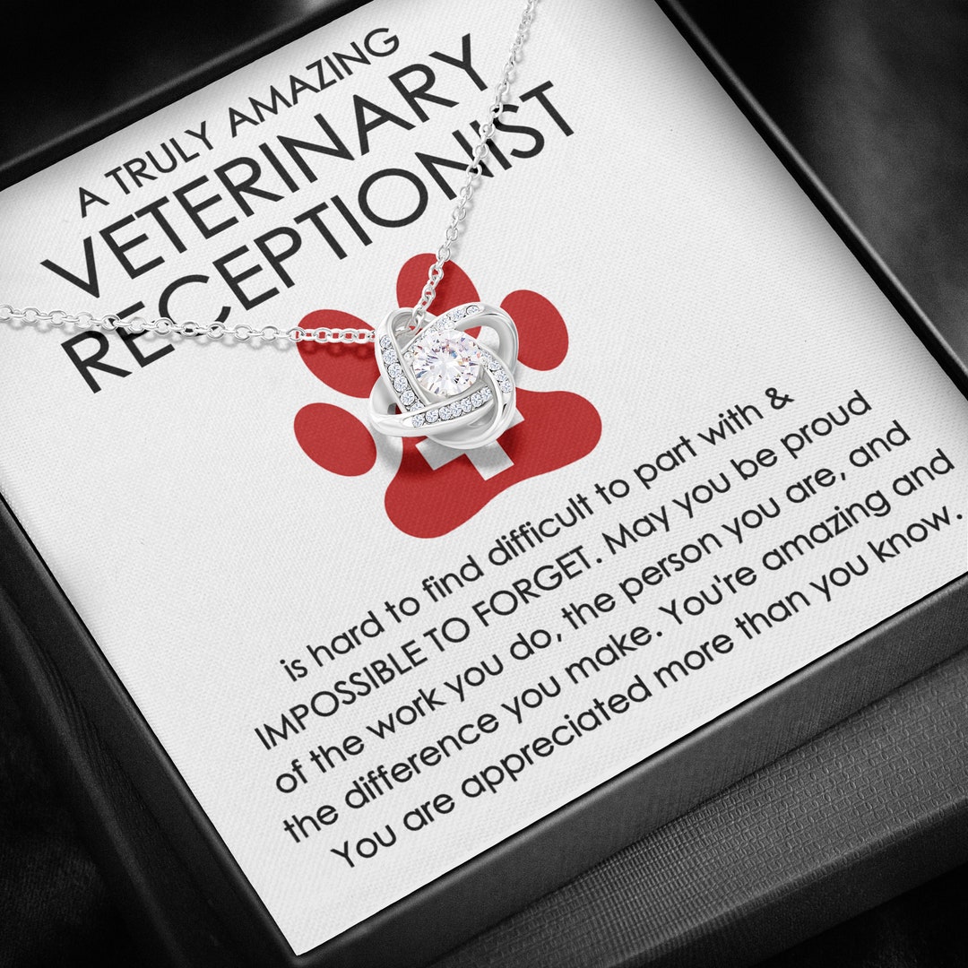 Veterinary Receptionist Necklace, Gift for Veterinary Receptionist, Thank You Veterinary