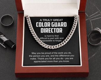 Color Guard Director Necklace, Gift for Color Guard Director, Thank You Color Guard Director, Appreciation for Color Guard Director