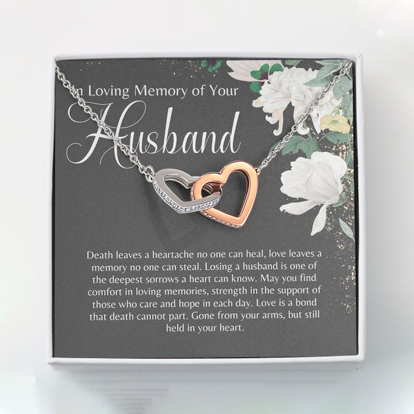 Loss of Husband Memorial Necklace Gift, Husband Remembrance, Grief Gift, Husband Memorial Gift, Sympathy Gift, Bereavement Gift