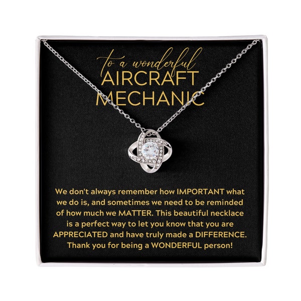 Aircraft Mechanic Necklace, Gift for Aircraft Mechanic, Thank You Aircraft Mechanic, Appreciation for Aircraft Mechanic, Retirement Gift