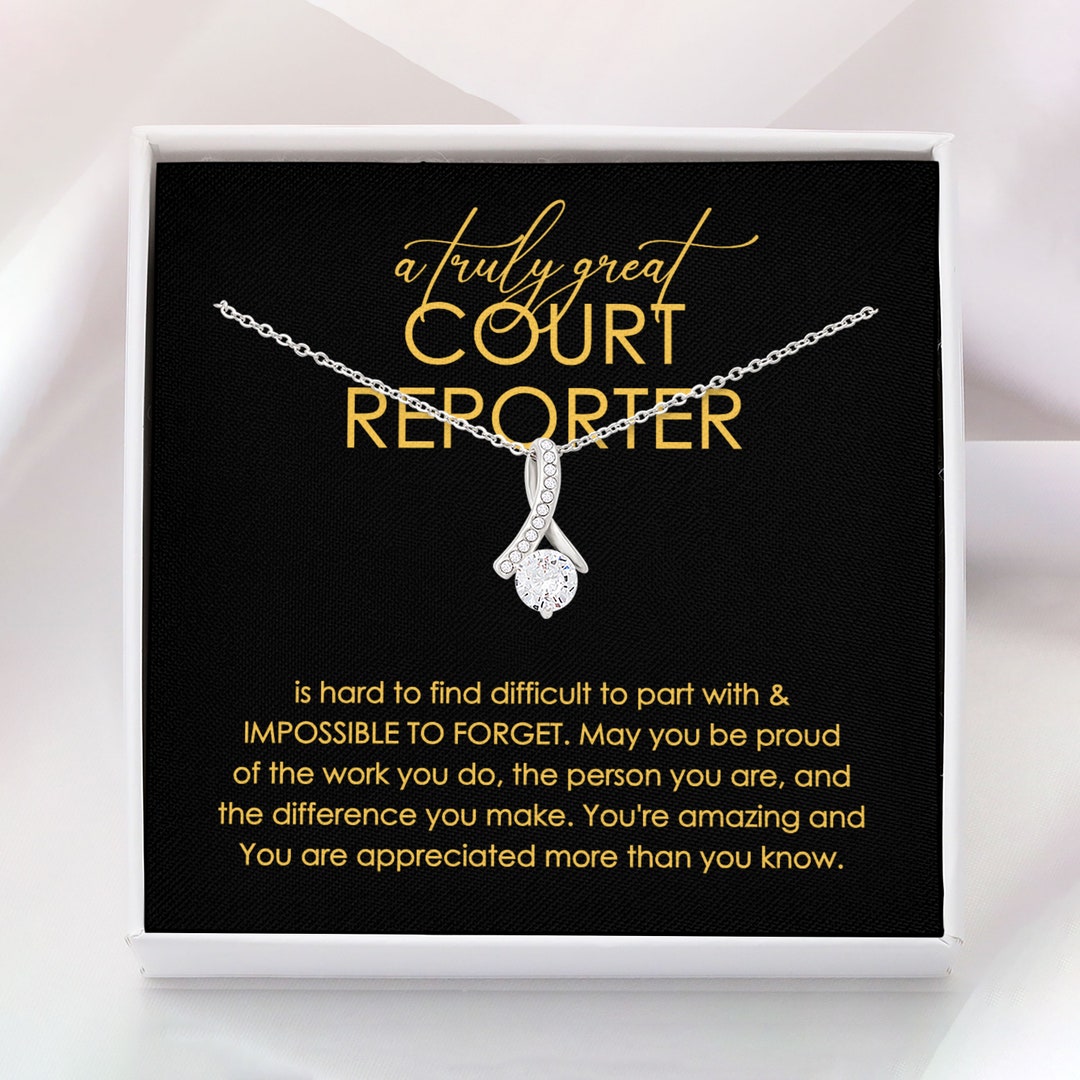 Court Reporter Necklace, Gift for Court Reporter, Retirement Gift for