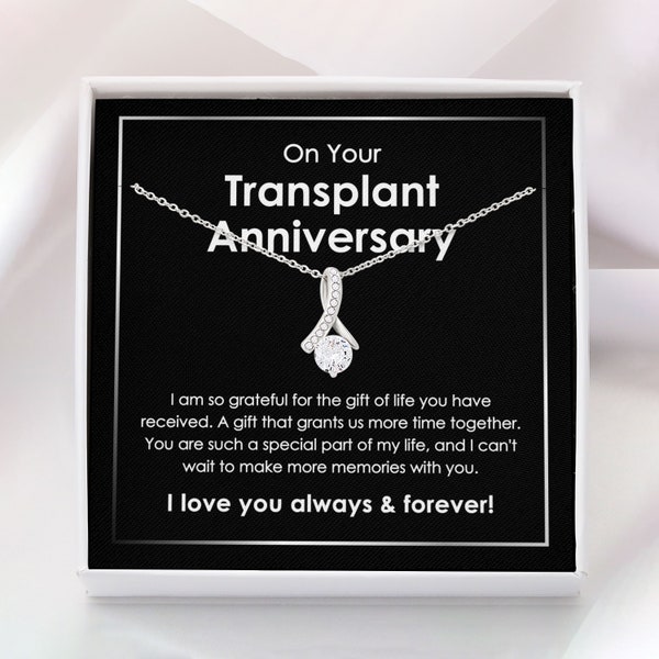 Transplant Anniversary Necklace Gift for Donor, Kidney Anniversary, Liver, Lung, Bone Marrow, Stem Cell, Organ Donation Awareness Jewelry