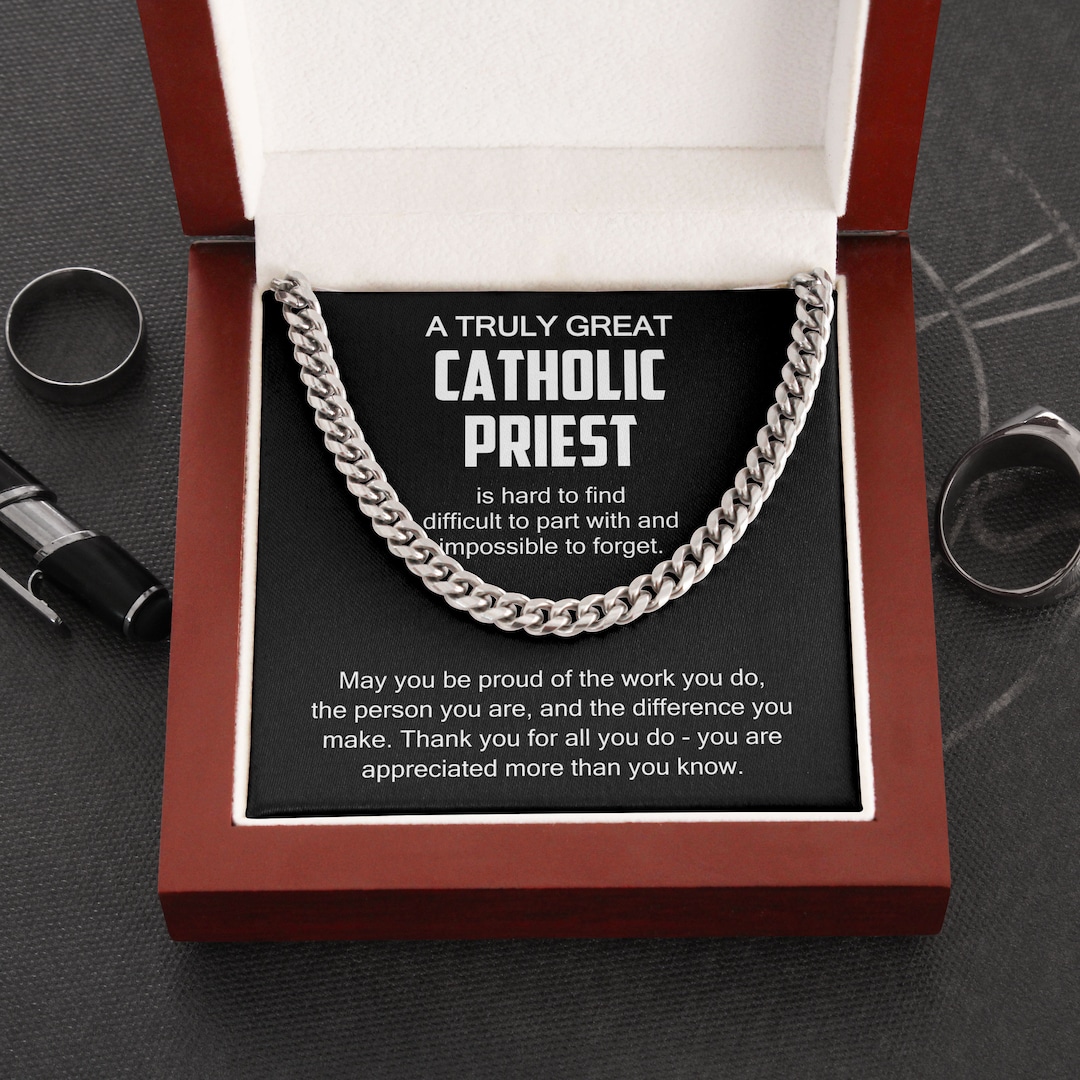 Catholic Priest Necklace Gift for Catholic Priest Thank You Etsy
