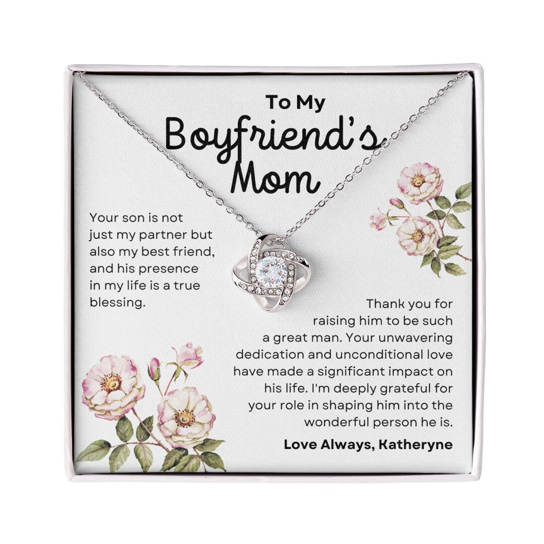 To My Boyfriend's Mom Necklace, Birthday Gift for Boyfriend's Mother