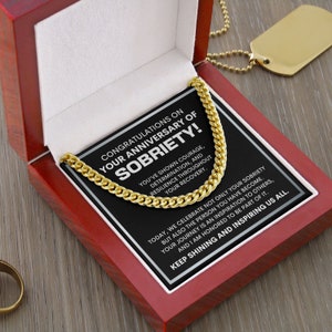 Sobriety Anniversary Gift Necklace, 10 Year Sobriety, 1 Year Sober Gift ...