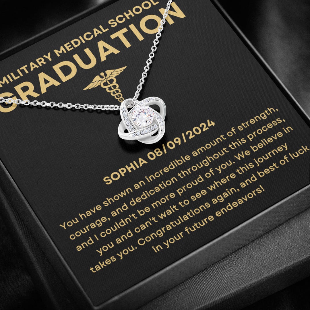 Military Medical School Graduation Necklace, Female Military Medical