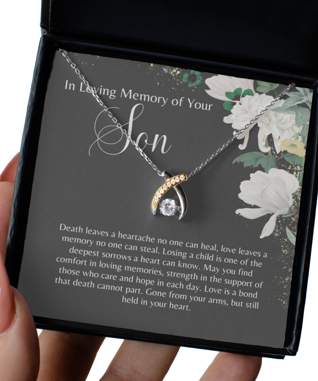 In Loving Memory of Your Son Necklace Loss of Son Necklace Etsy