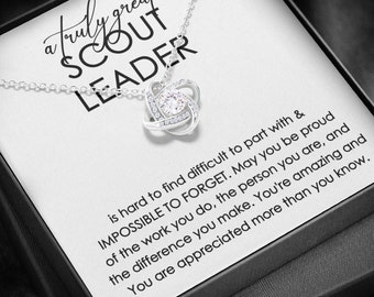 Scout Leader Necklace, Gift for Scout Leader, Thank You Scout Leader, Appreciation Gift for Scout Leader, Retirement Gift for Scout Leader