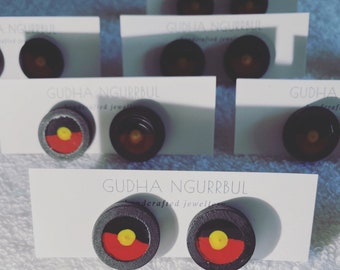 Handgemaakte Aboriginal vlag stud oorbellen