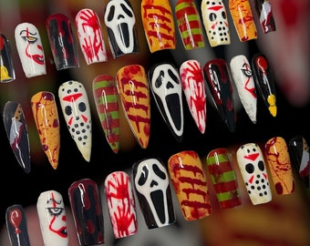 SPOOKY HORROR HALLOWEEN Press on Nail Set
