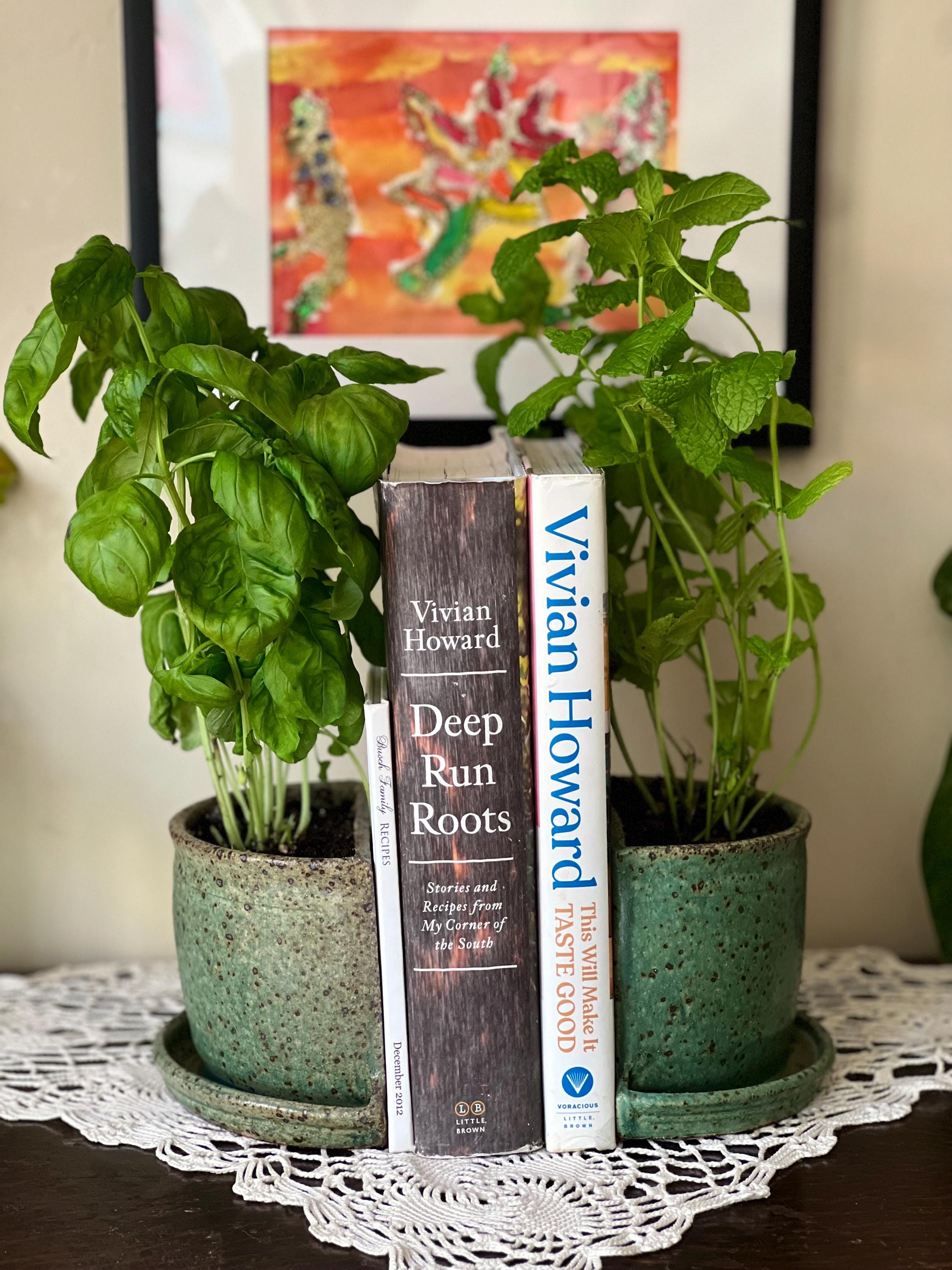 Handmade Ceramic Bookend Planters