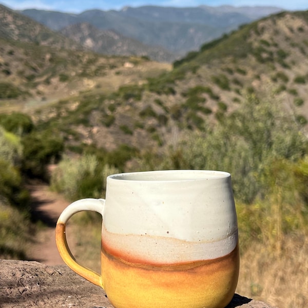 Handmade Yellow Mountain Inspired Glazed Mug - Made in California