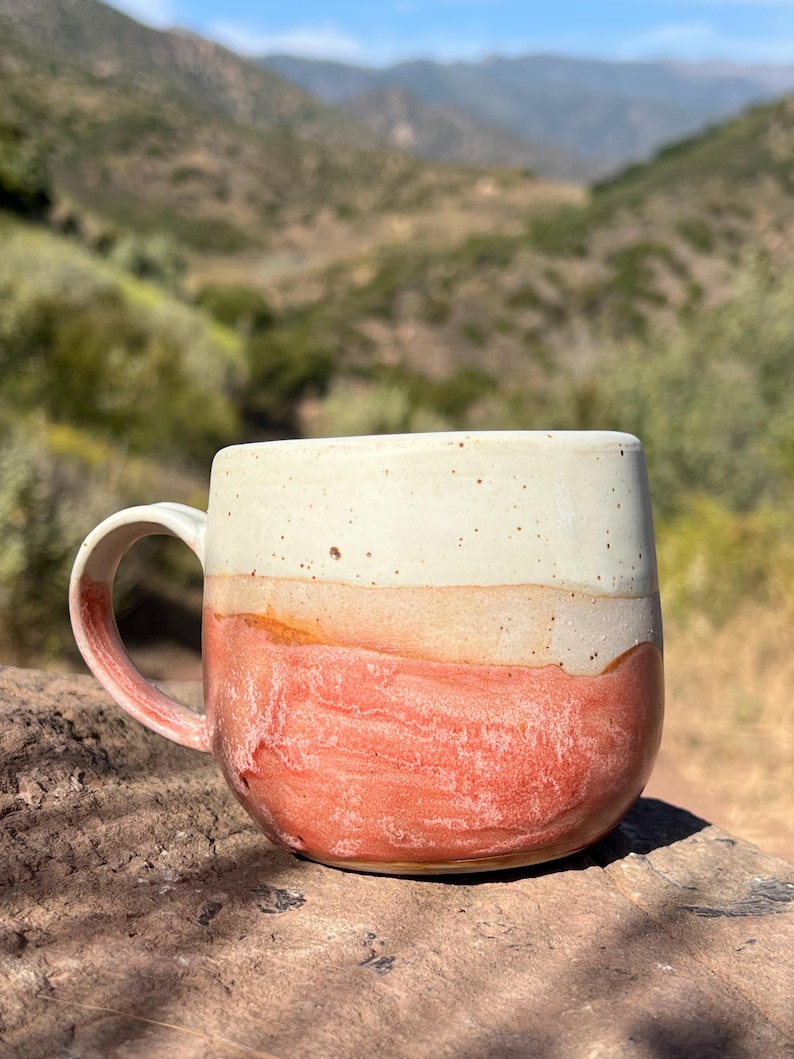 Handmade Pink Mountain Mug - Made in California afbeelding 1