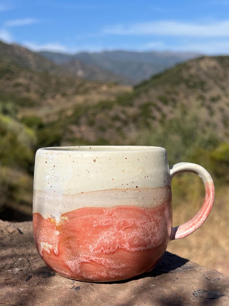 Handmade Pink Mountain Mug - Made in California afbeelding 2