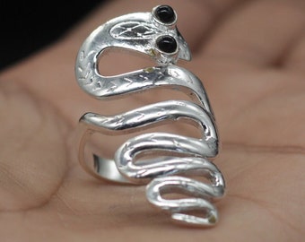 Silver Snake Ring - 925 Sterling Silver Serpent Ring for Stylish Accessory, Perfect Birthday Gift, Unique Fashion Statement, Mystic Jewelry