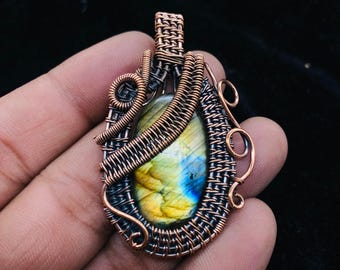 Ciondolo di Labradorite Bianca e Argento 925 - Ciondoli Labradorite