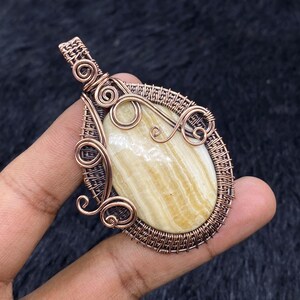 Copper Wire Wrapped Pendant Agate Wire Pendant Loose Gemstone Pendant Handmade Pendant Wire Wrapped Jewelry Healing Personalized Jewelry