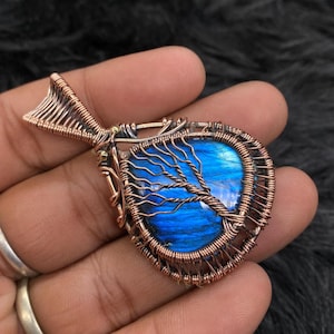Tree Of Life Labradorite Copper Pendant Labradorite Gemstone Jewelry Copper Wire Wrapped Pendant Valentine Jewelry Beautiful Elegant Pendant