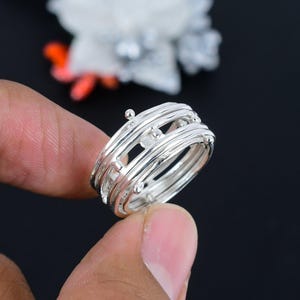 Spinner Ring, 925 Sterling Solid Silver Ring, Meditation Ring, Anxiety Ring, Silver Spinner Ring, Fidget Ring, Statement Woman&#39;s Ring