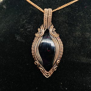 Wire wrap Copper Pendant, Black Onyx Pendant, Handmade Pendant, Unique pendant, Wrapped Copper Pendant, Bohemian Pendant, Gift For Unisex,