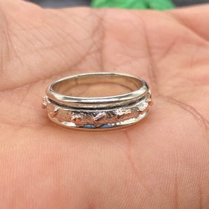 Spinner Ring, Sterling Silver Ring, Fidget Ring, Boho Ring, Ring For Unisex, Minimalist Ring, Dainty Ring, Thubm Ring, Unique Ring