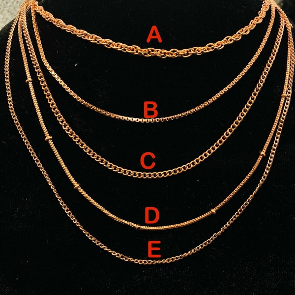 Collier chaîne en cuivre, crochet, cuivre massif, chaîne forçat lourde, collier à maillons, collier pour homme, cadeau d'anniversaire en cuivre chaîne oxydée