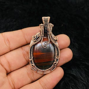 Snake Skin Jasper Copper Pendant Wire Wrapped Pendant Jasper Jewelry Handmade Pendant Designer Pendant Red Jasper Pendant Bridesmaid Jewelry