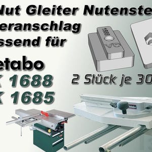T-Nut Stein, Gleiter, Nutenstein, Schiene metabo Queranschlag TK 1688 + 1685 kompatibel