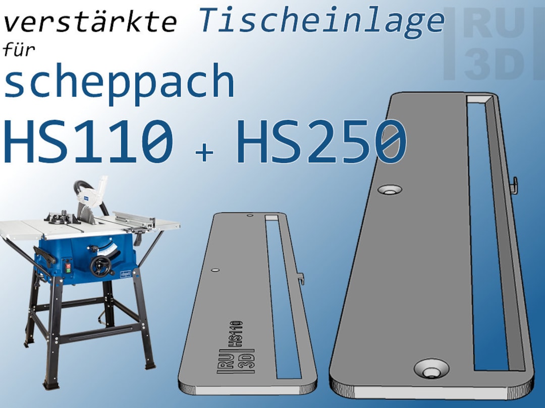 Reinforced Premium Table Insert for Scheppach HS 110 and 250 Table