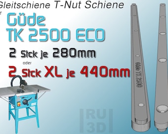 T-slot rail slide rail for Güde TK 2500 ECO, construction sliding carriage