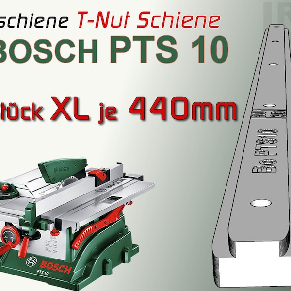 2x440mm T-Nut Schiene f. BOSCH PTS 10 Tischkreissäge, Schiebeschlitten