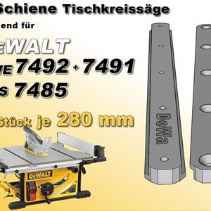 2x 280mm T-Schiene T-Nut Tischkreissäge DeWalt DWE 7492, 7491, 7485 kompatibel