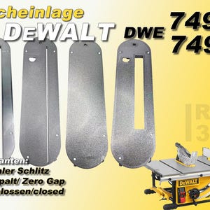 Tafelinzetstuk met nulspeling voor DeWALT DWE 7492 + 7491 tafelzaag, inzetstuk met nulspeling
