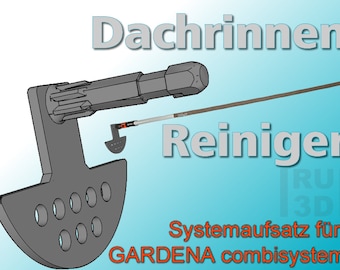 Gutter cleaner, attachment suitable for GARDENA combisystem, cleaning gutters