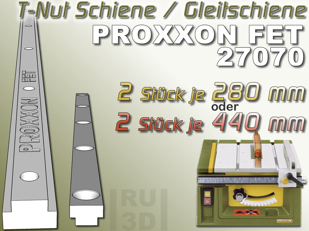 T slot Rail Slide Rail for Proxxon FET 27070 Table Saw 2 X 280 Mm or 2x 440 Mm Etsy