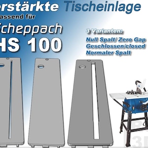 Inserto da tavolo rinforzato adatto per sega da tavolo Scheppach HS 100 S + HS100, normale, Zero, chiuso