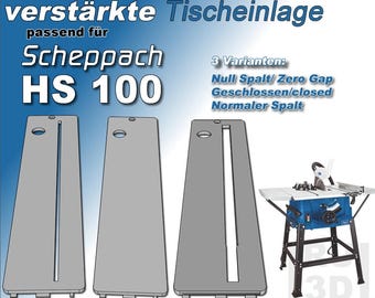 Reinforced table insert suitable for Scheppach HS 100 S + HS100 table saw, normal, Zero, closed